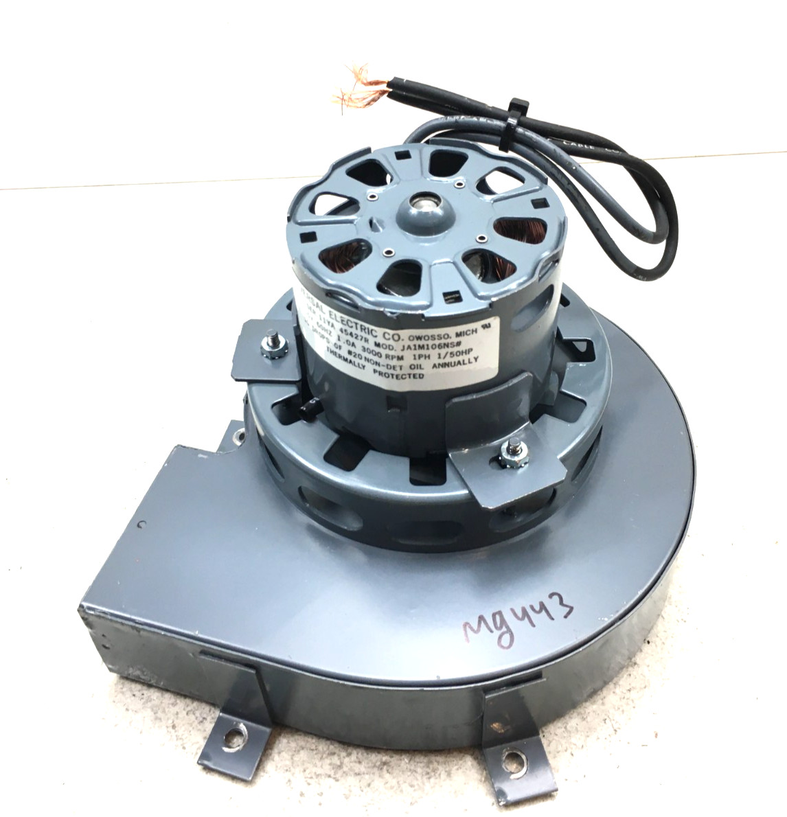 Magnetek JA1M106NS Draft Inducer Blower Motor 45427R 115V used #MG443