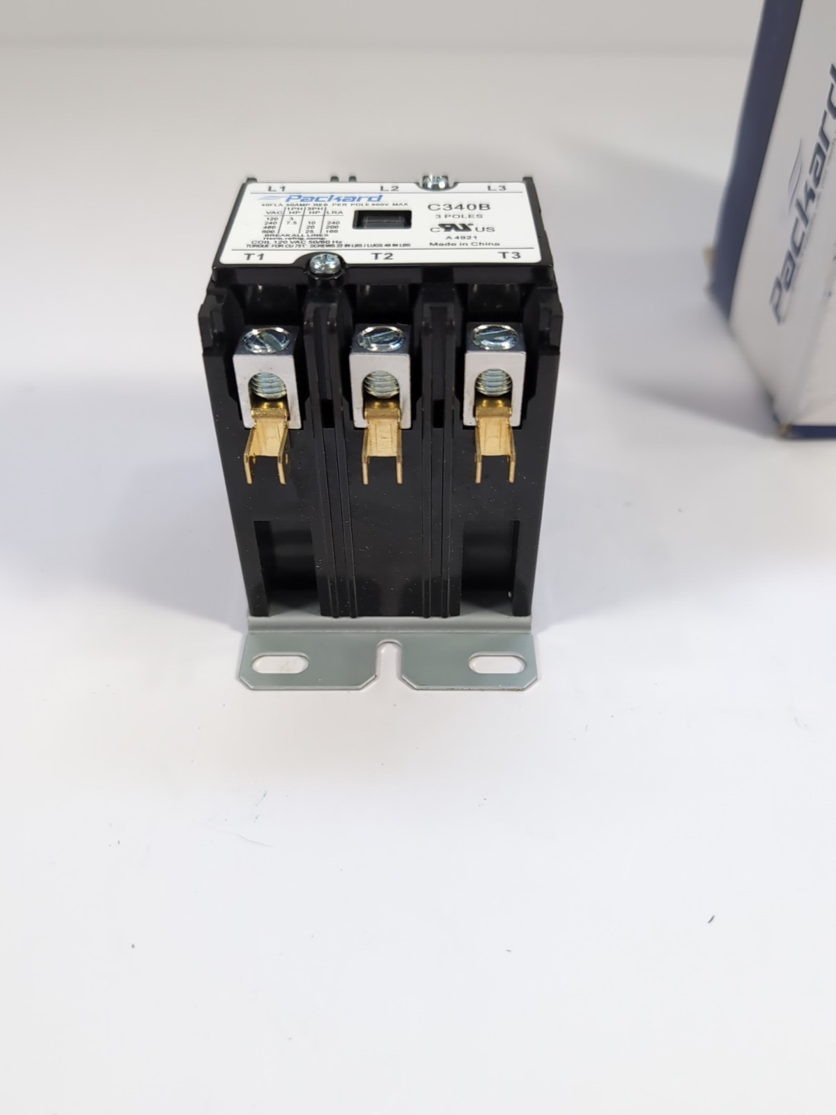 Packard C340B Contactor 40 Amps 3 Pole 120 Volt Coil