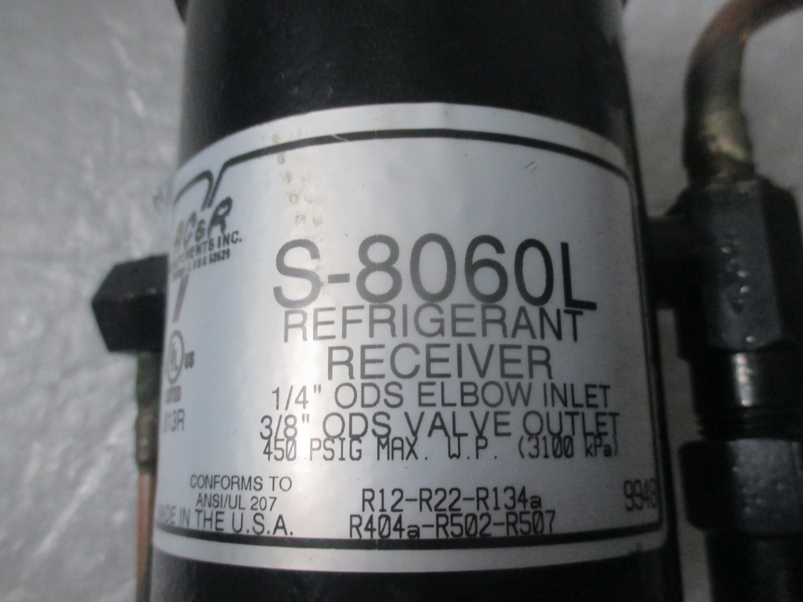 HENRY S-8060L REFRIGERANT RECEIVER 1/4″ Flare, Vertical UL 450 PSI