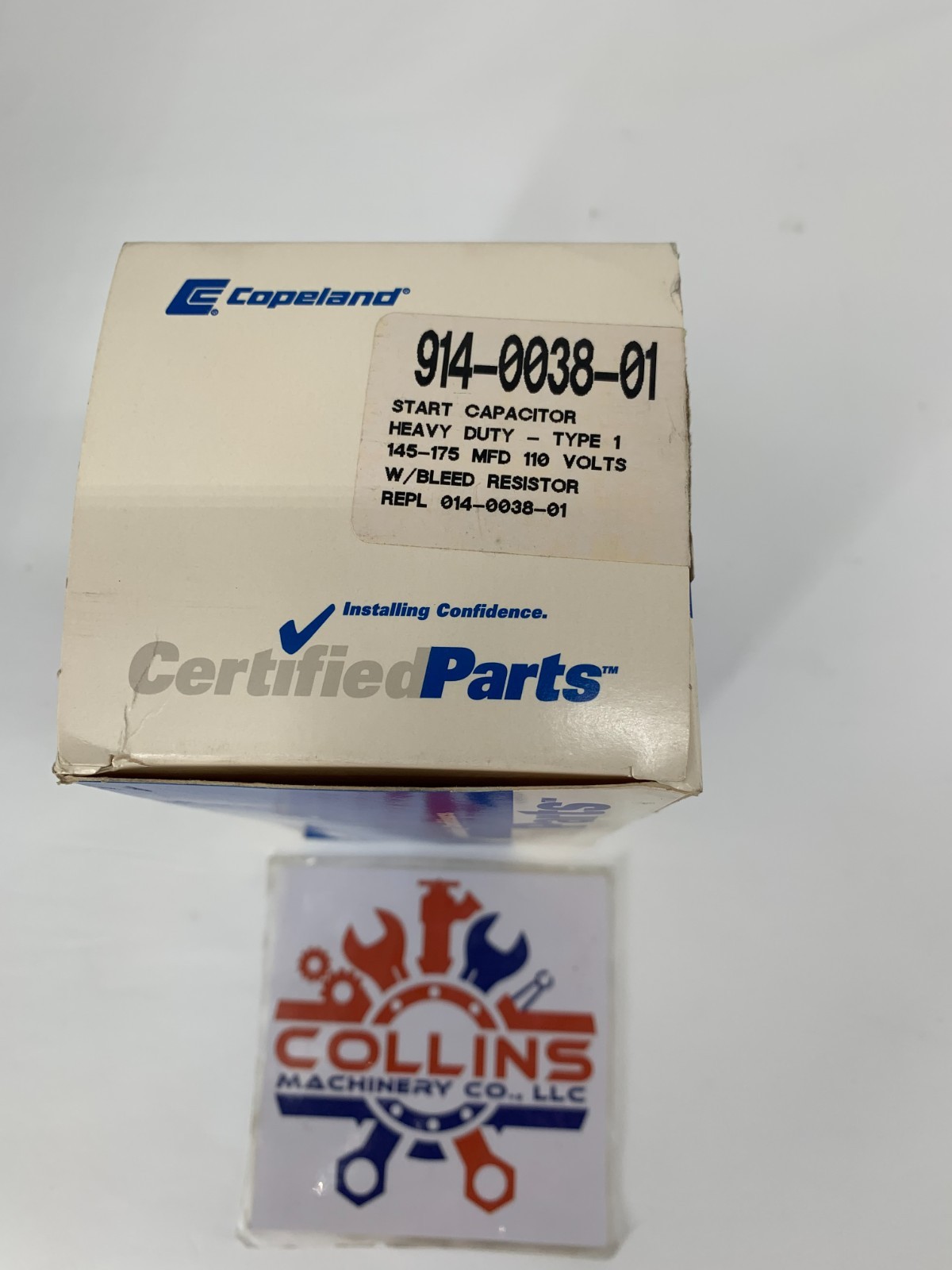 Copeland 914-0038-01 145-175MFD 110V Round Heavy Duty Start Capacitor No Bracket