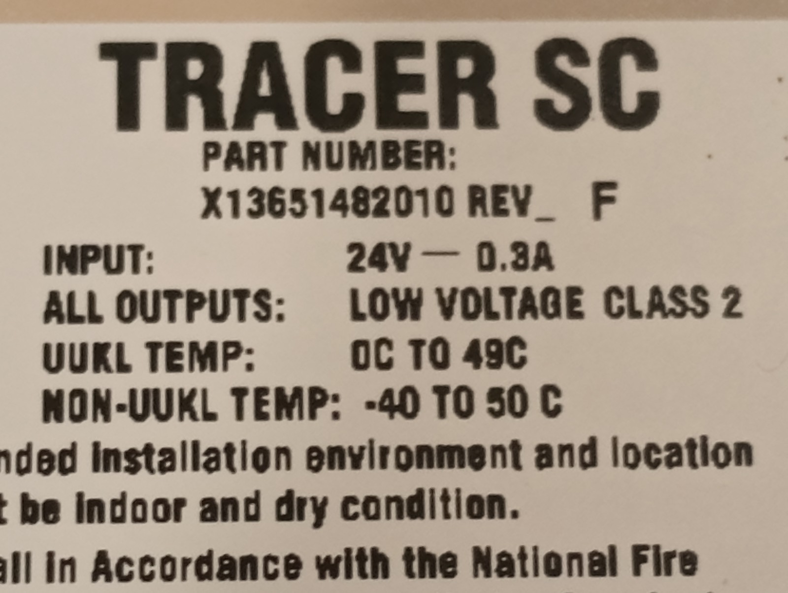 Trane Tracer SC Field Install