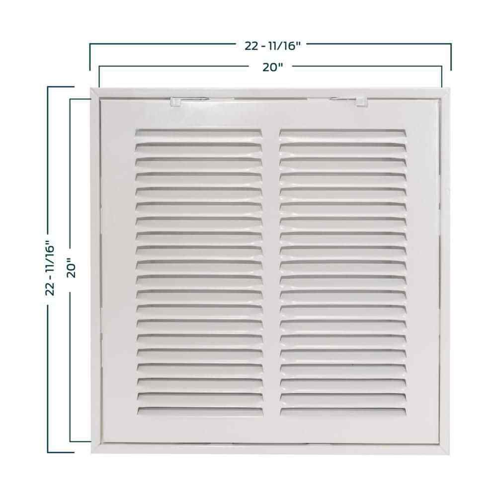 20 in. x 20 in. Steel Return Filter Grille Heavy-Duty Steel For Wall or Ceiling