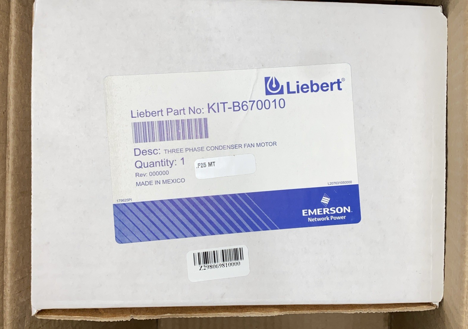 LIEBERT KIT-B670010 Polyphase Air Over Motor 208-230/460V AC, 3/4 hp, 3 Phase