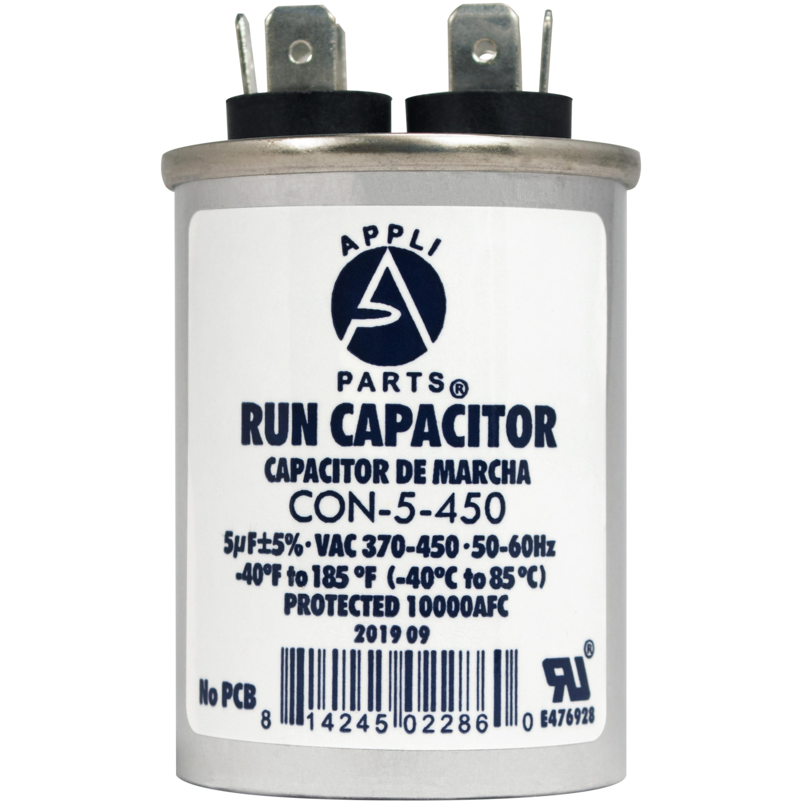 Appli Parts Run Capacitor for ac 5 Mfd uF (microfarads) 370 VAC or 450 VAC CBB65