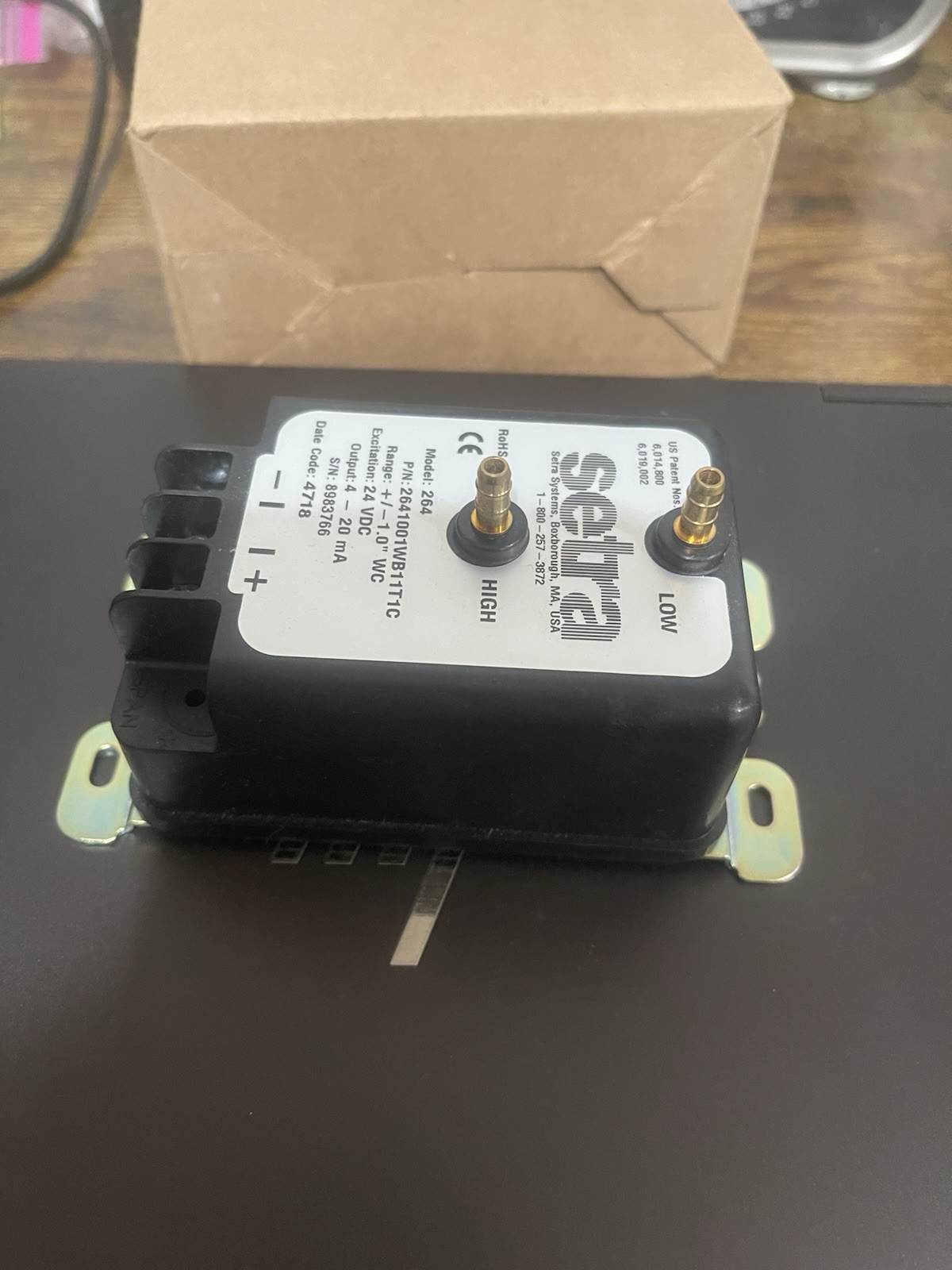Setra 2641001WB11T1C 264 Series Differential Pressure Transducer.