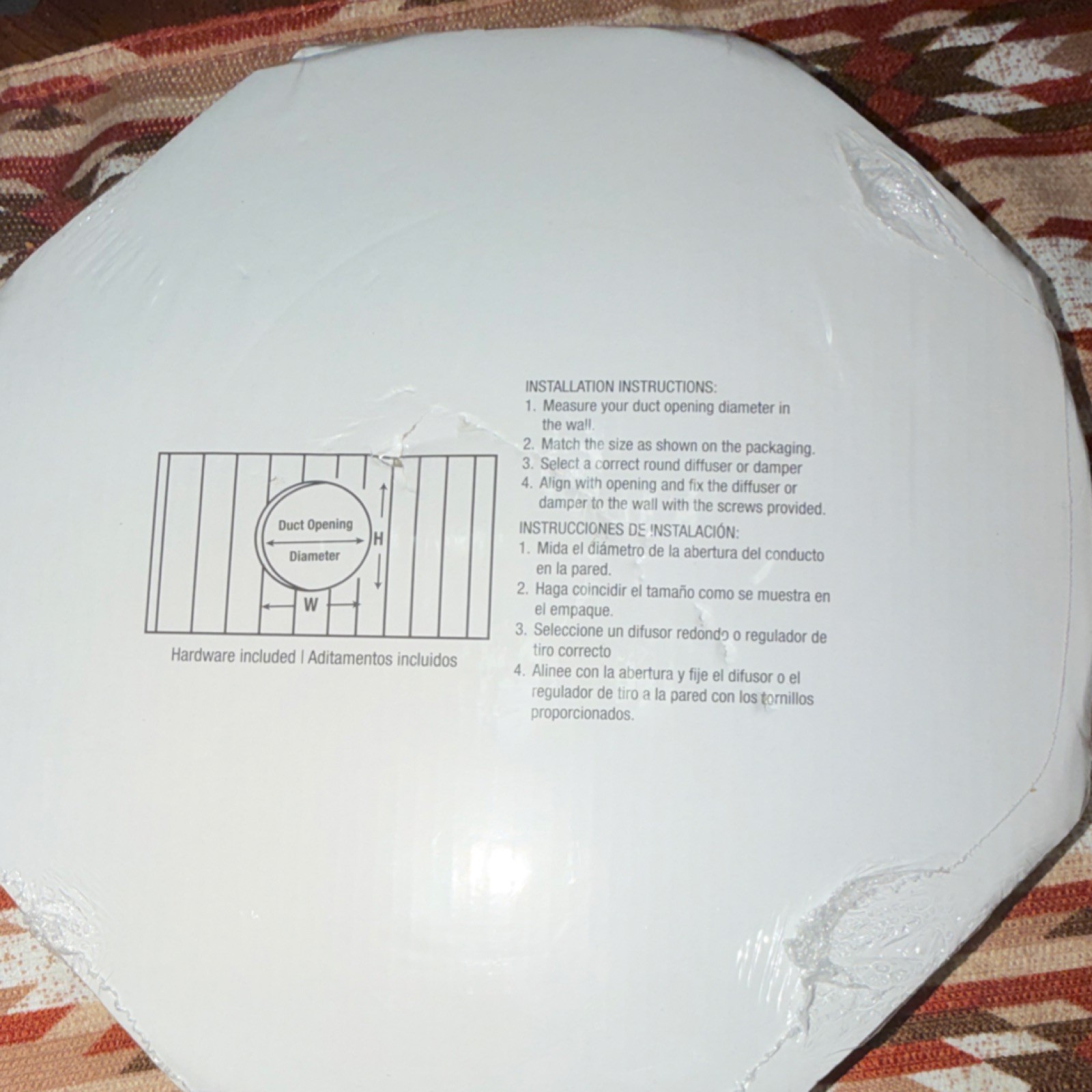 Reliabilt 8 in Round Ceiling Diffuser White Steel 360° Air Flow Step-down Rings