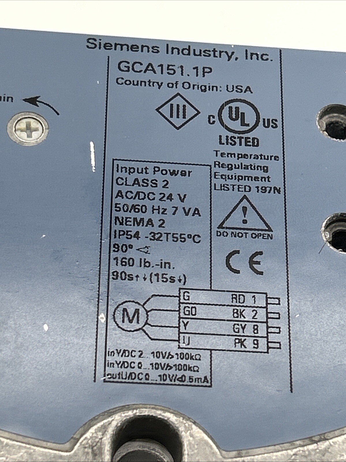 Siemens GCA151.1P Electric Actuator See Pics 30 Days Warranty