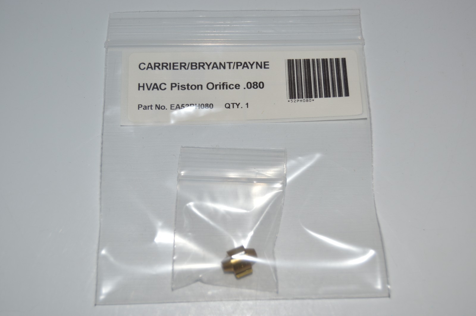 Carrier/Bryant/Payne HVAC Piston Orifice .080 Orifice EA52PH080, NEW