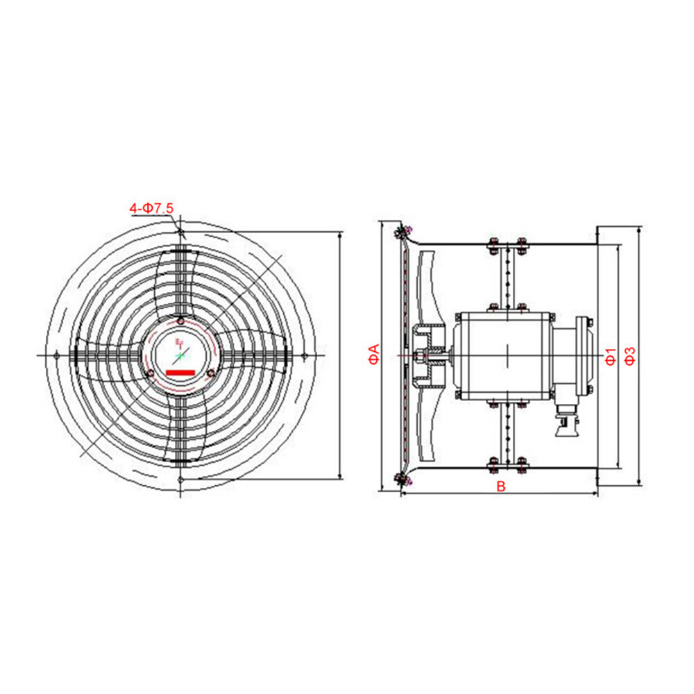 110V 12″ Explosion-proof Axial Fan Pipe Spray Booth Paint Fumes Exhaust Fan US