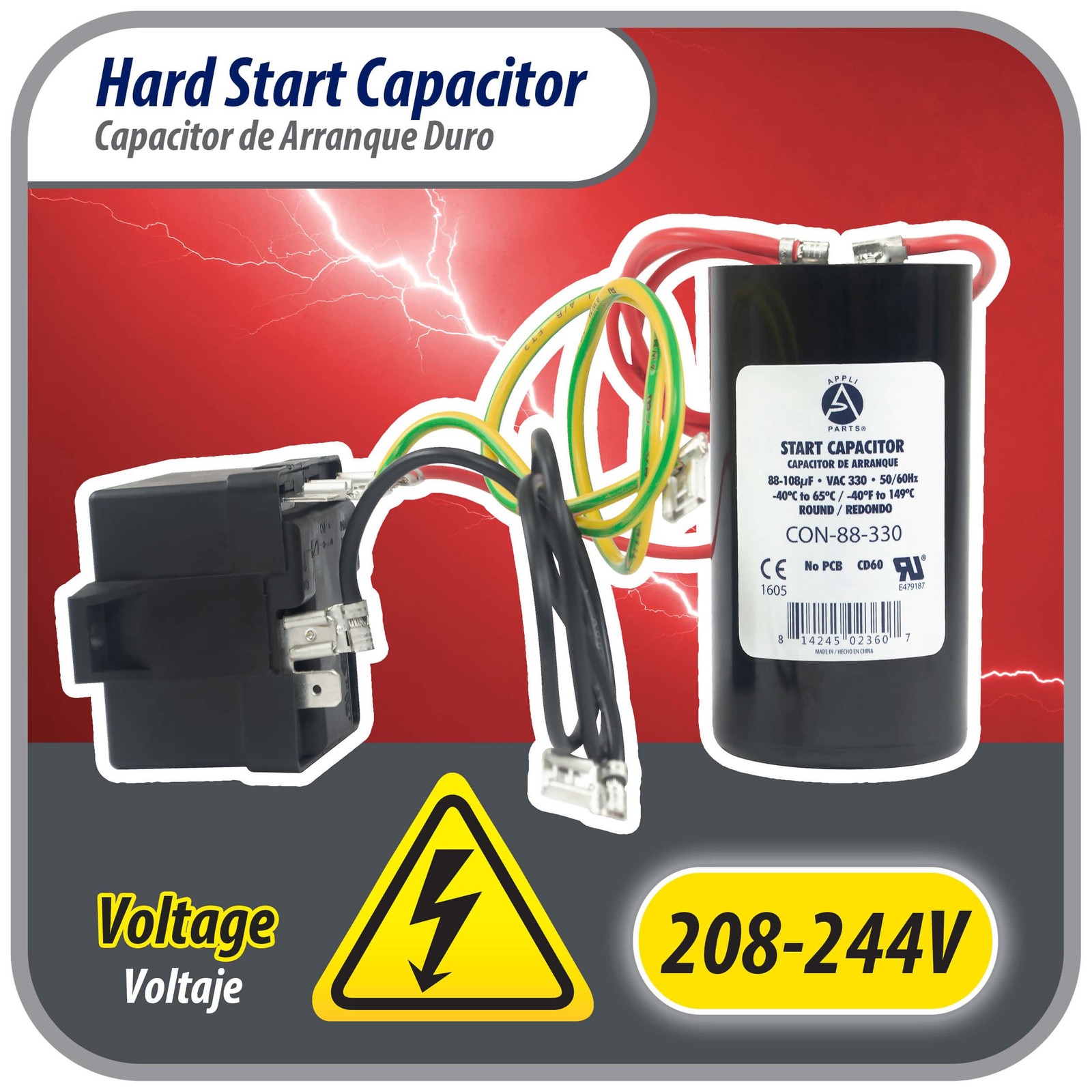 Appli Parts APHS-1 1 to 3 TON Hard Start kit 208-244 V, 1 Ph for air conditioner