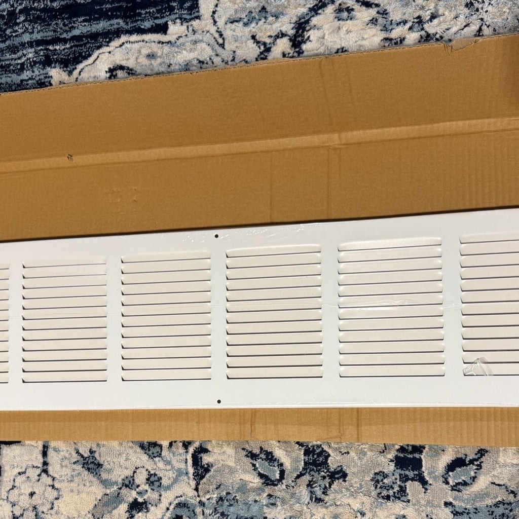 30 in. x 6 in. White Steel Return Air Grille