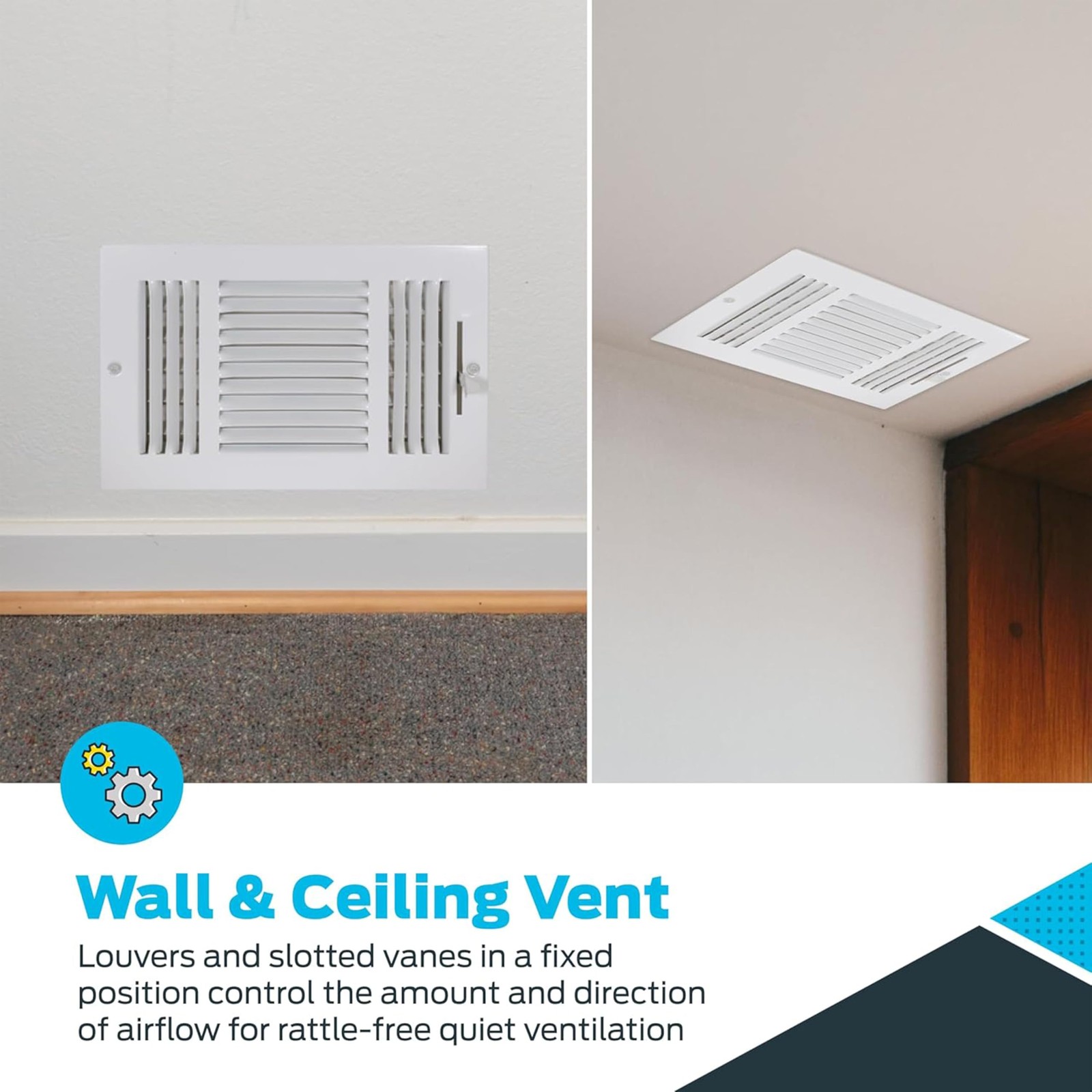 10 x 6 Inch (Duct Opening) Air Vent Cover for 10 in. x 6 in., White