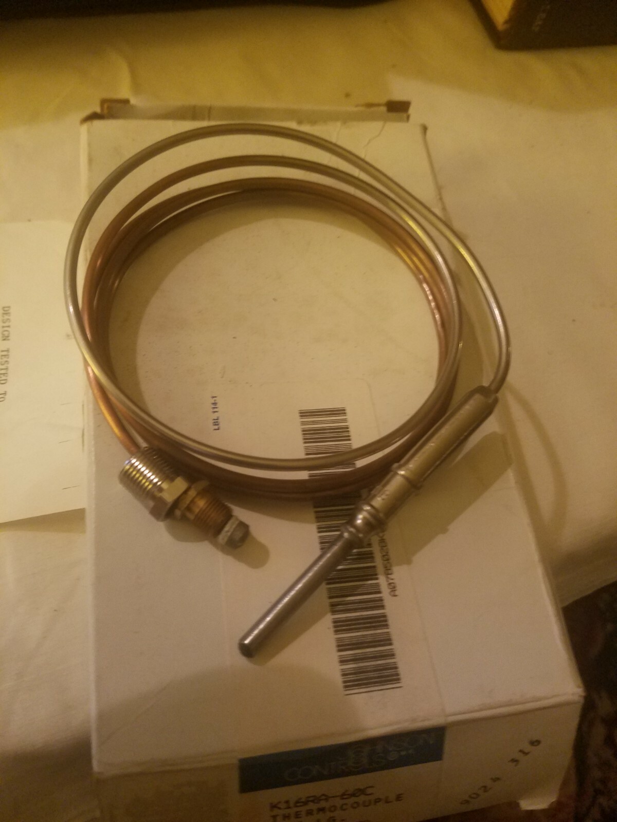 Johnson Controls K16RA-60C Thermocouple 60″ Long New Old Stock