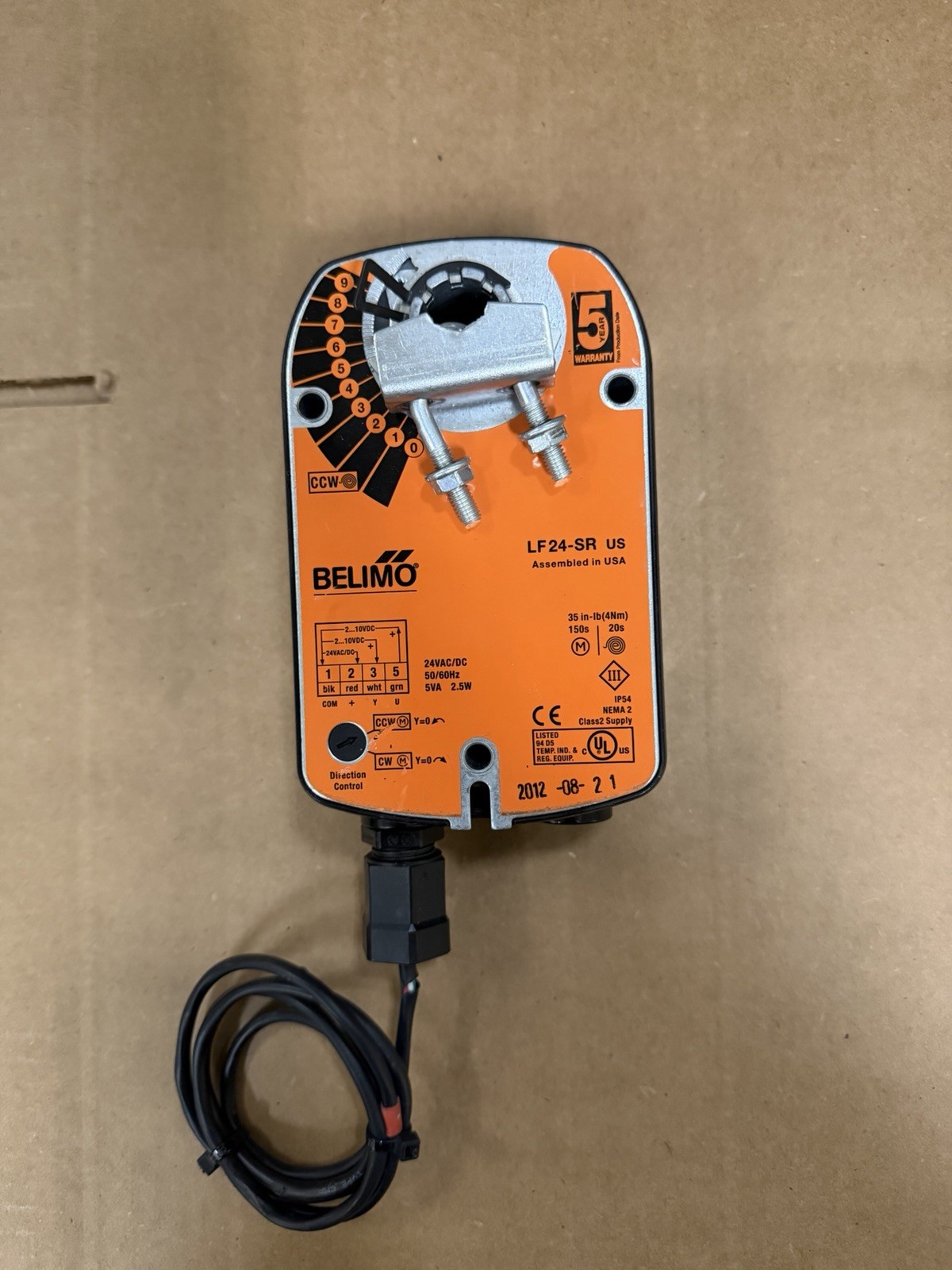 BELIMO LF24-SR US Spring Return Damper Actuator A/DC 24V 50/60Hz 5.0VA 2.5W