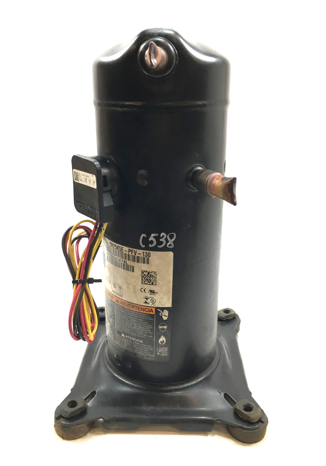 Copeland 2.5 Ton Scroll AC Compressor ZR25K5E-PFV-130 R-22 208-230V used #C538