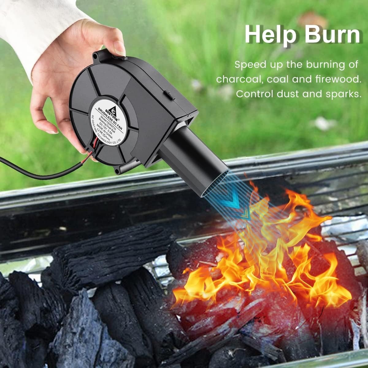 BBQ Fan Air Blower 97mm, Variable Speed Centrifugal Fans with 110V/120V AC Plug,