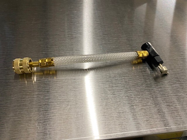 Piercing Valve and Clear Hose for A/C Easy Seal and Easy Dry