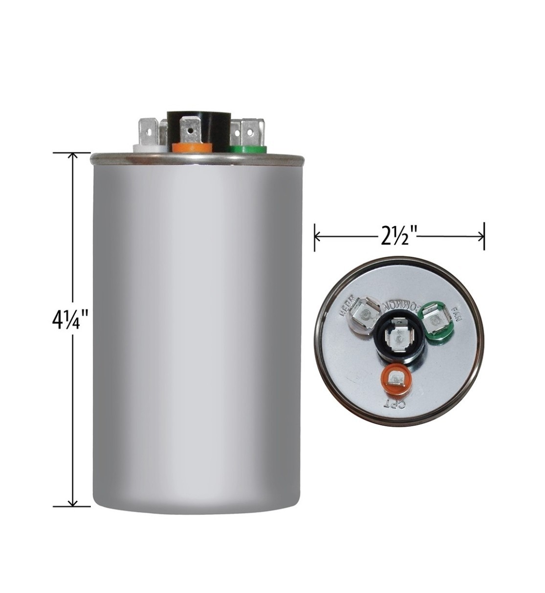 AmRad USA2232A Round Run Capacitor 40+10 uF MFD 370V / 440V Made In The U.S.A