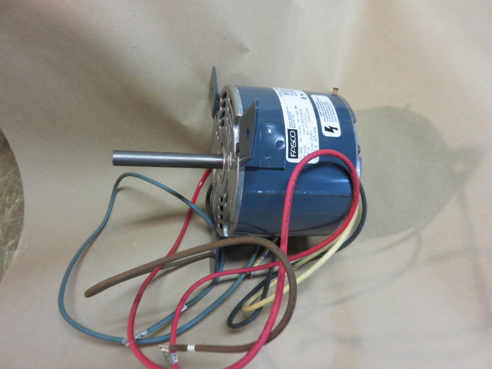 FASCO D1062 ELECTRIC MOTOR 265V 1/20 HP PART# 7177-0121