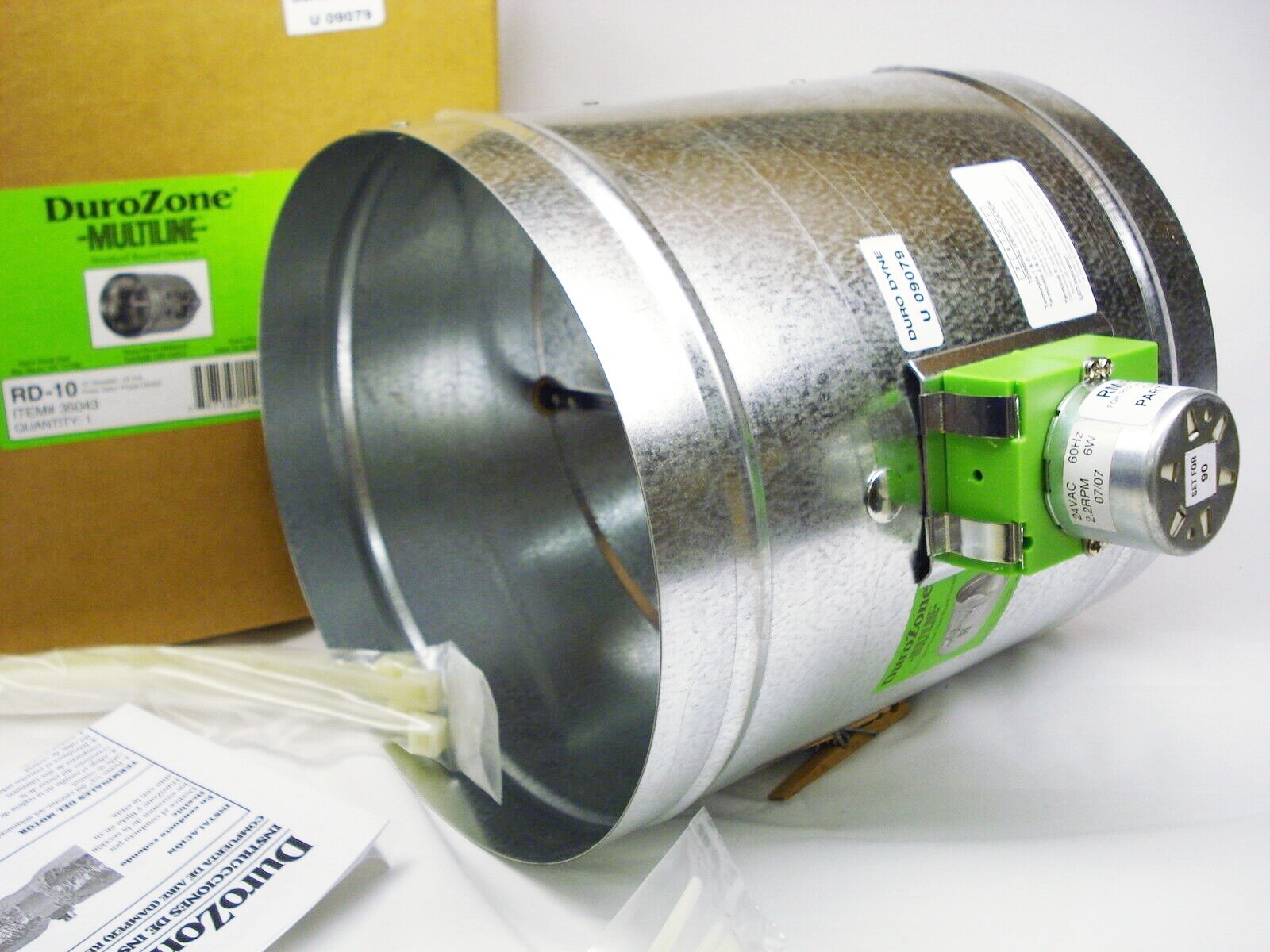 Durozone 5″ round HVAC motorized air control damper dampner 3 wire 24V AC RD-05