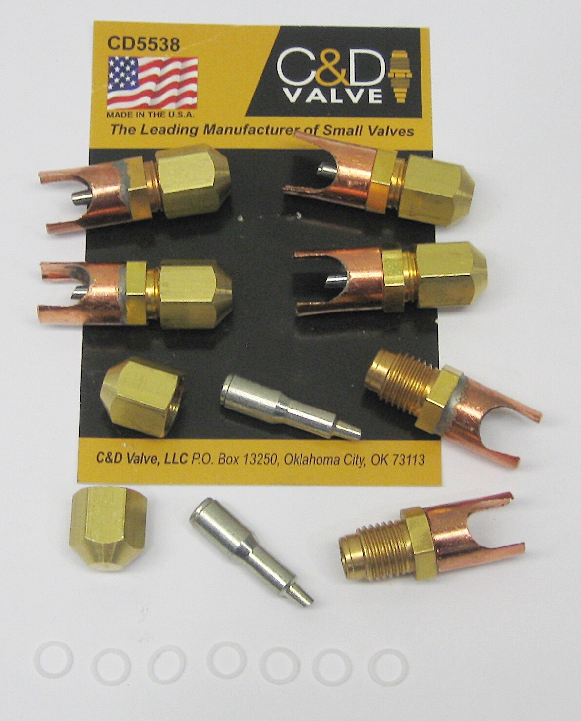 C&D Braze-On Self-Piercing Copper Saddle Valve for 3/8″ Tube CD5538 Package of 6