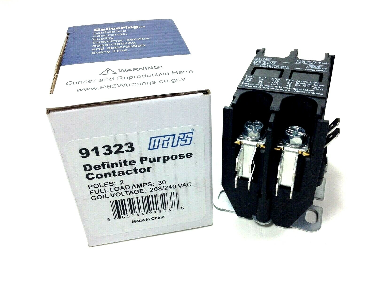 2-Pole Contactor 30 Amp 208/240 V coil MARS 91323 – HEAVY-DUTY Replacement hvac