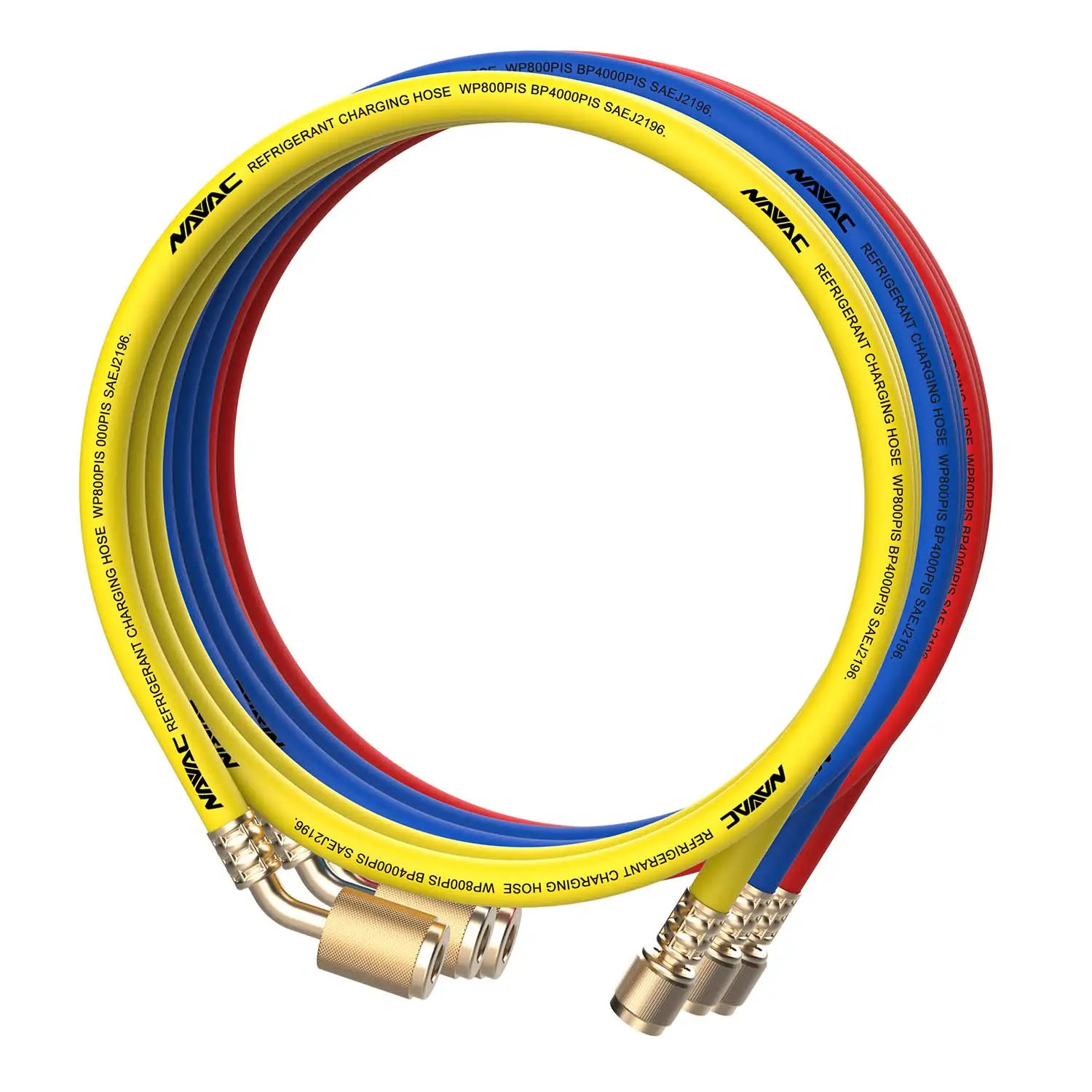 NAVAC NH5SLL Low-Loss Refrigerant Charging Hose Set with A2L Adapter