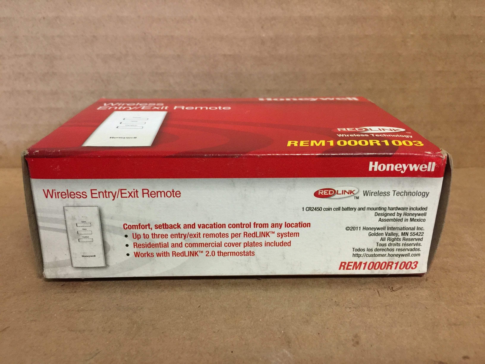 HONEYWELL REM1000R1003 WIRELESS ENTRY/EXIT REMOTE FOR HONEYWELL REDLINK ENABLED