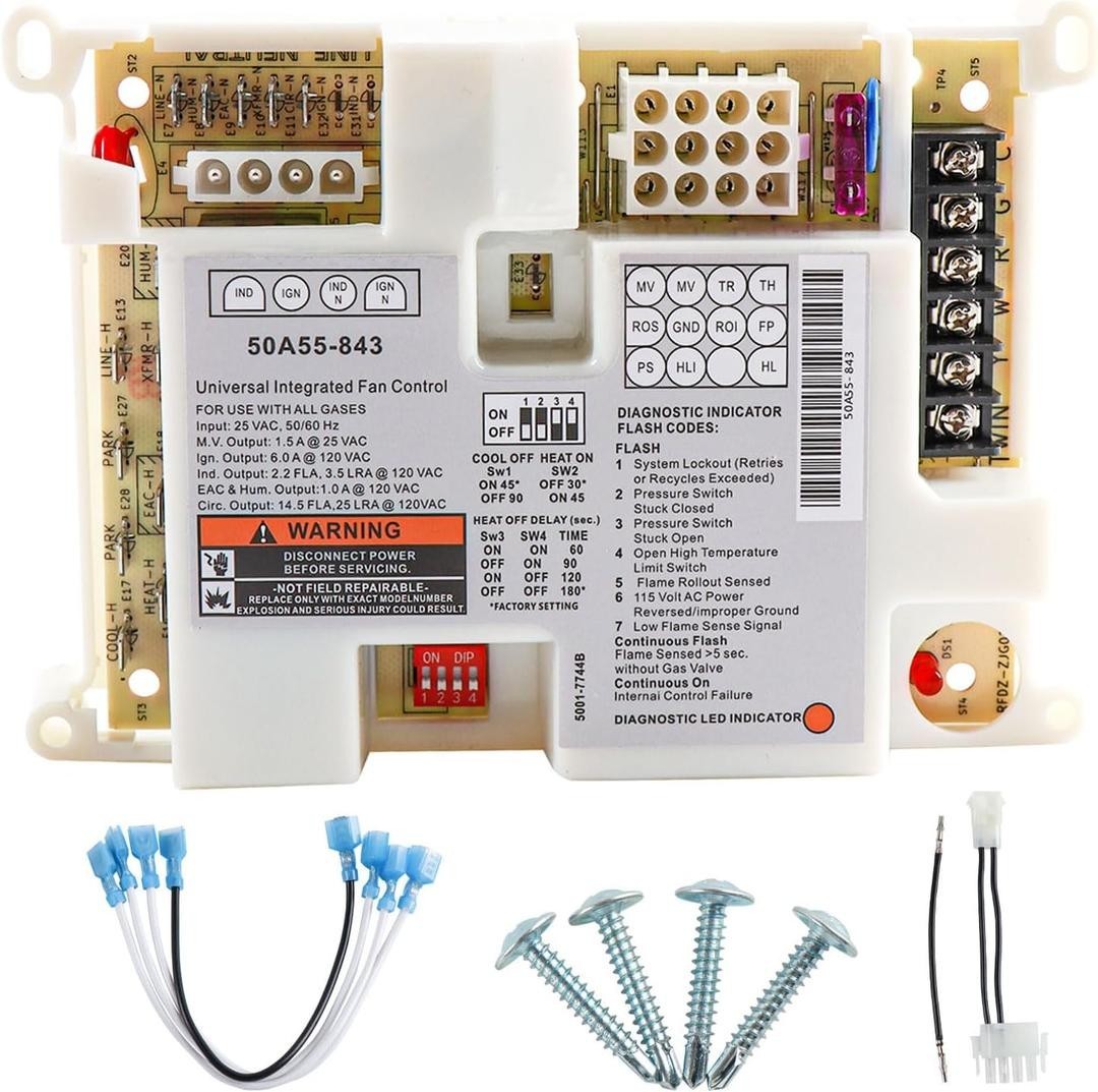 50A55-843 Furnace Control Board, Fit for White Rodgers Furnace Ignition Module