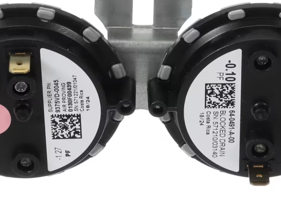 Goodman 64-0491-A-00, 9375VD-0045, 0130F00439, Pressure Switch, Dual, -1.27/-0.1