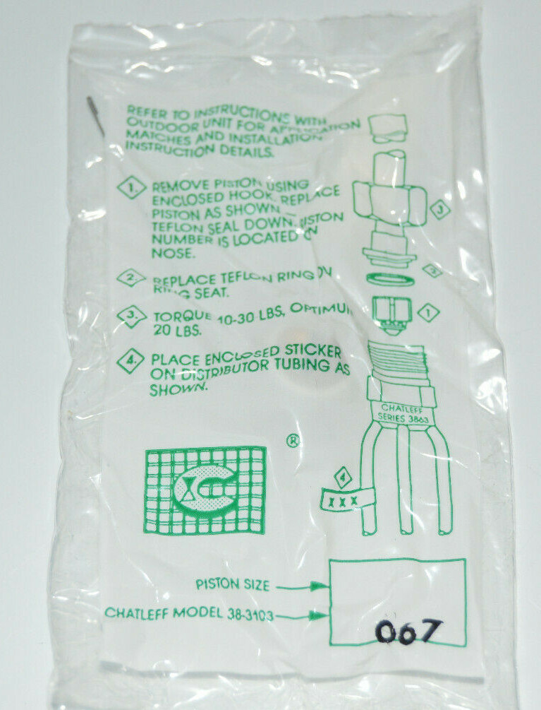Armstrong Lennox Danfoss HVAC Piston Orifice Kit .067 Orfice Chatleff 38-3103067