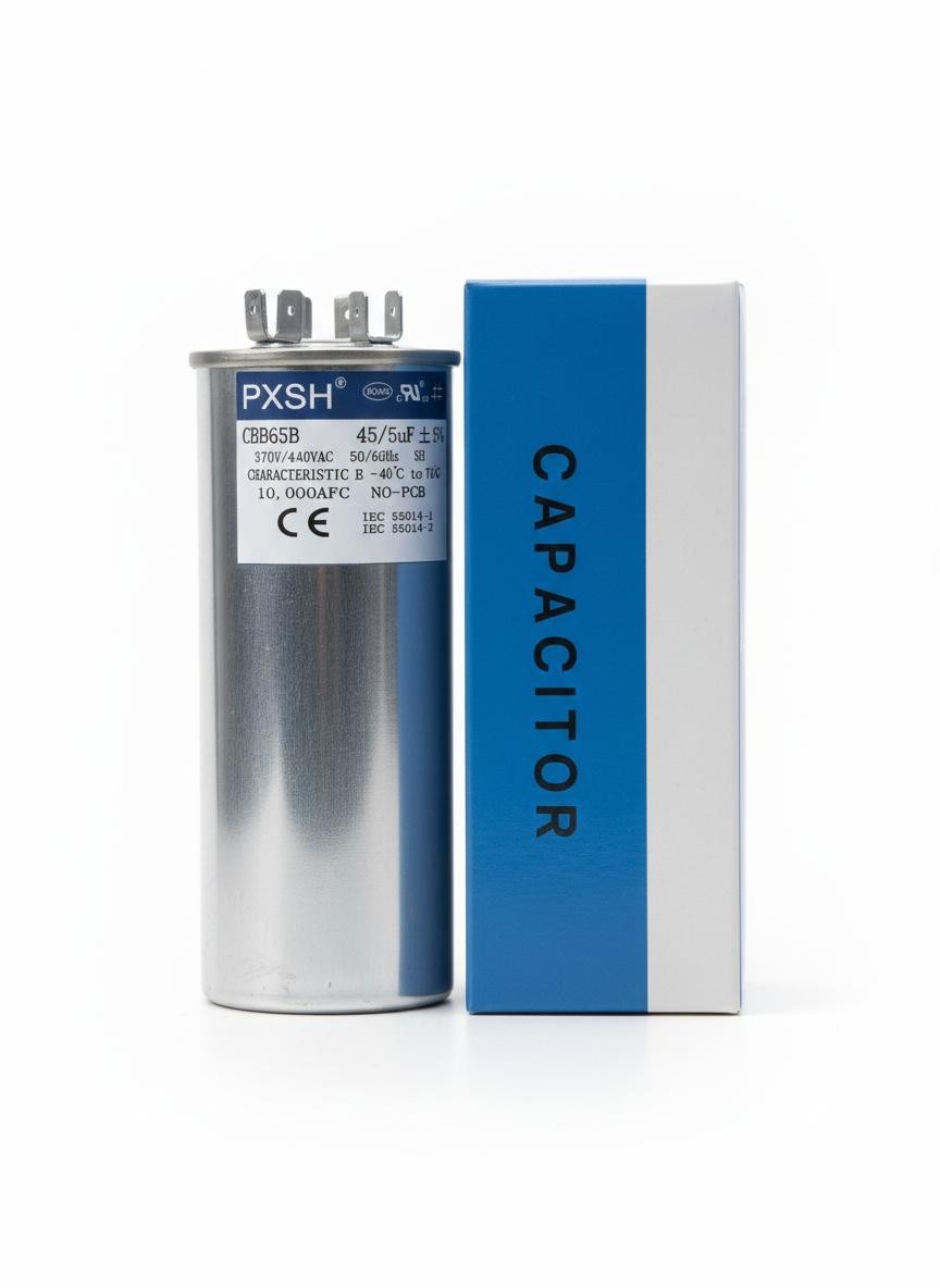 Ac Capacitor 45/5 uF 370 or 440 VAC Dual Run Capacitor AC 45+5 MFD