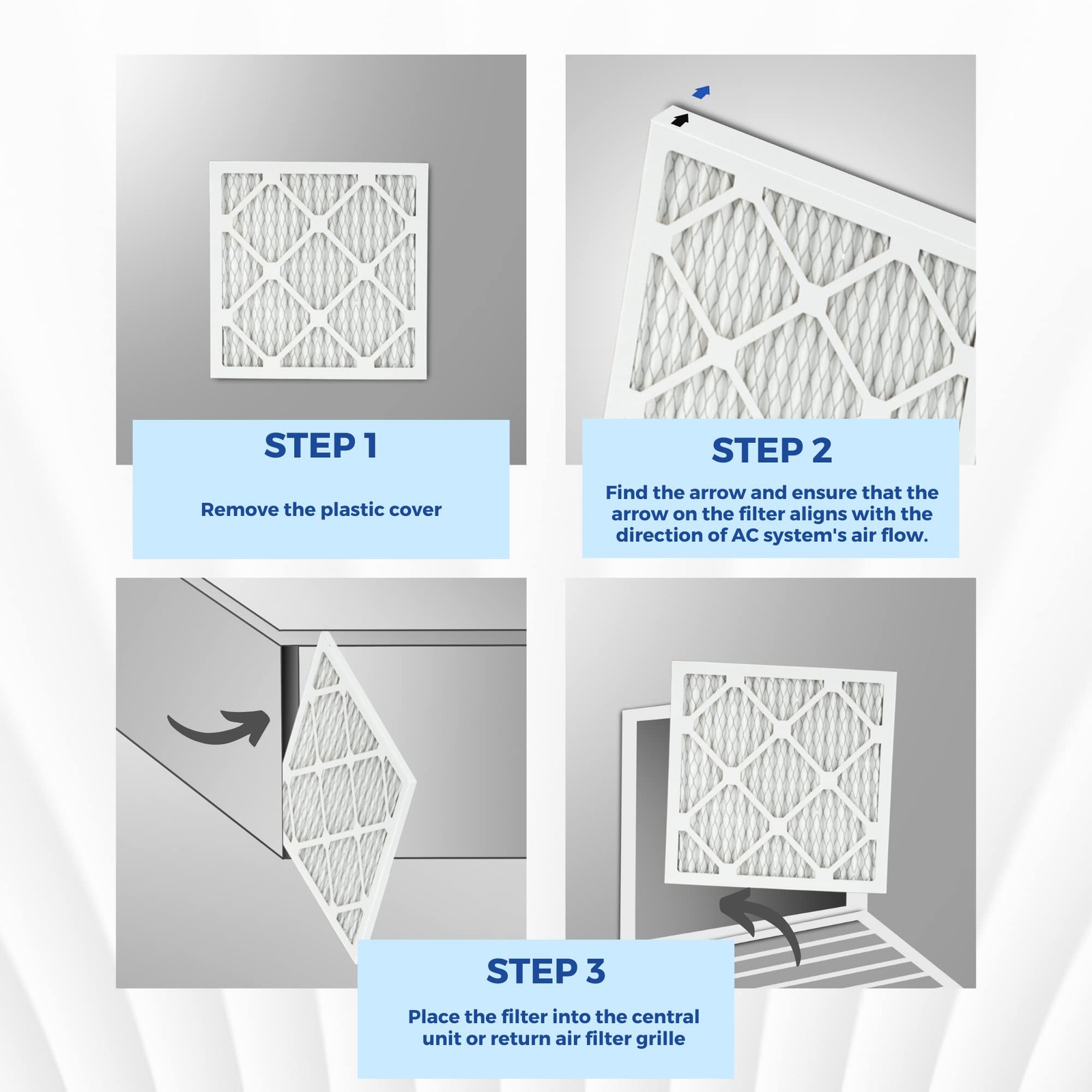 Handua 16X25X1 Air Filter Merv 11 Plated Furnace Ac Air Replacement Filter 4
