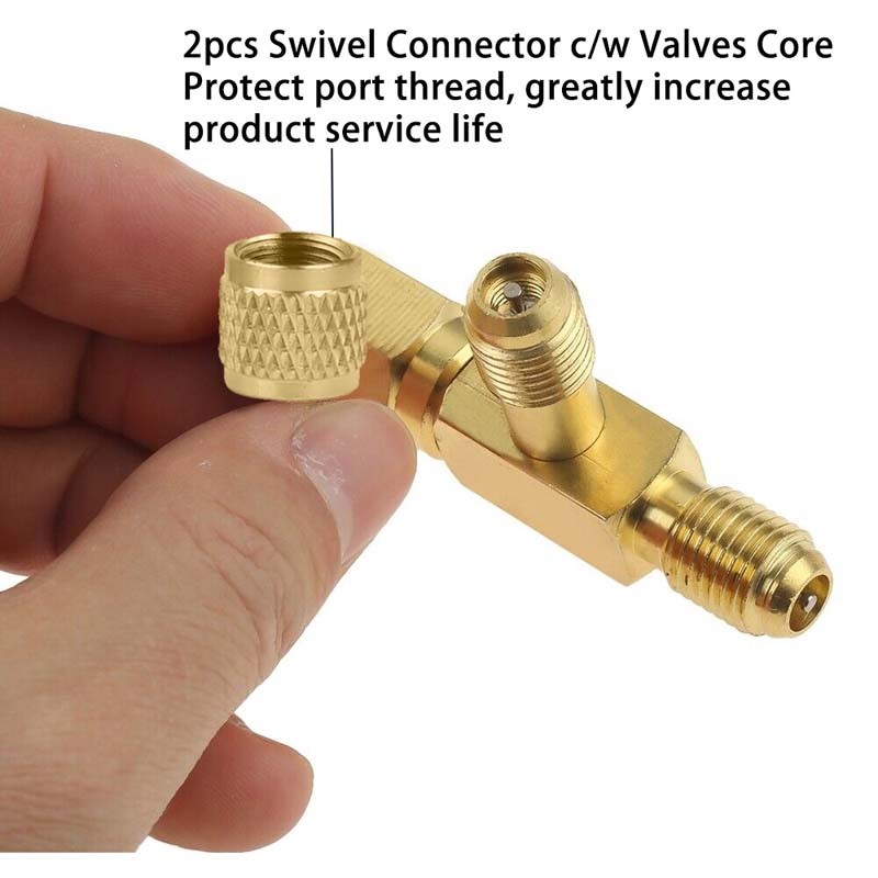 Adapter Refrigeration with Swivel Connector 1/4″ Valves Quick Coupler Access Tee