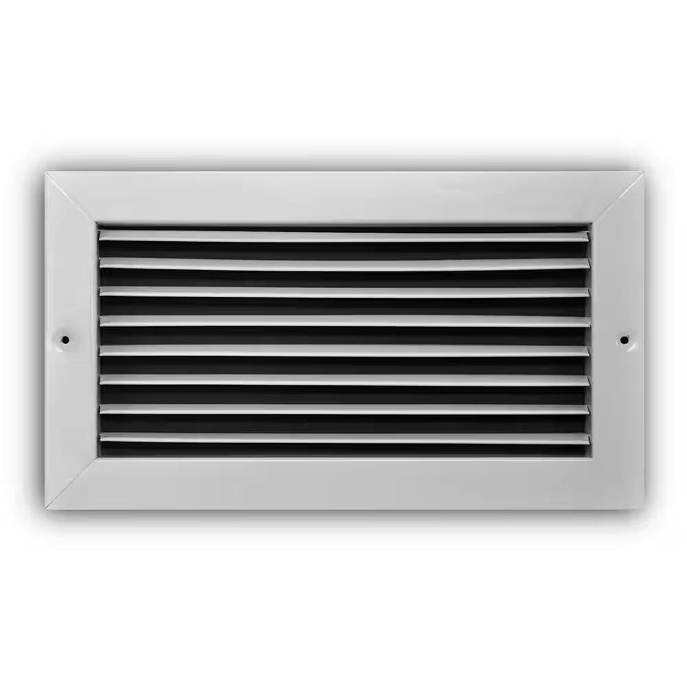 12 In. X 6 In. Steel Fixed Bar Return Air Grille in White