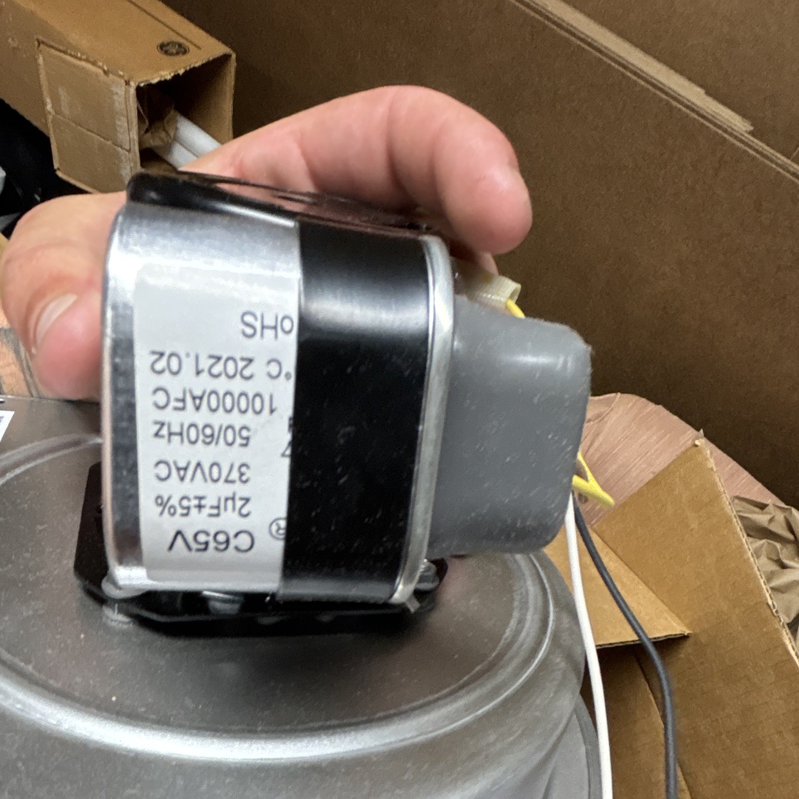 Goodman Inducer Motor Assembly With Capacitor And Fan Blade.