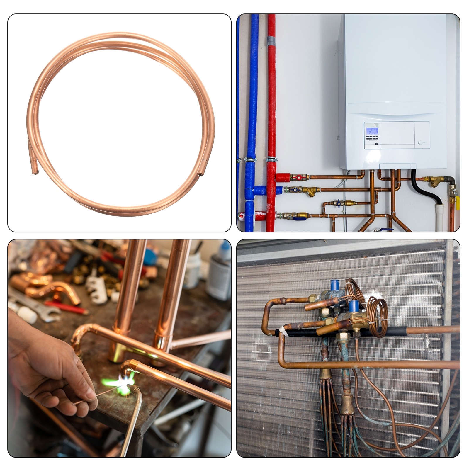 Copper Tube 5/32” OD x 3Ft Refrigeration Flexible Pipe Seamless Hollow Metal