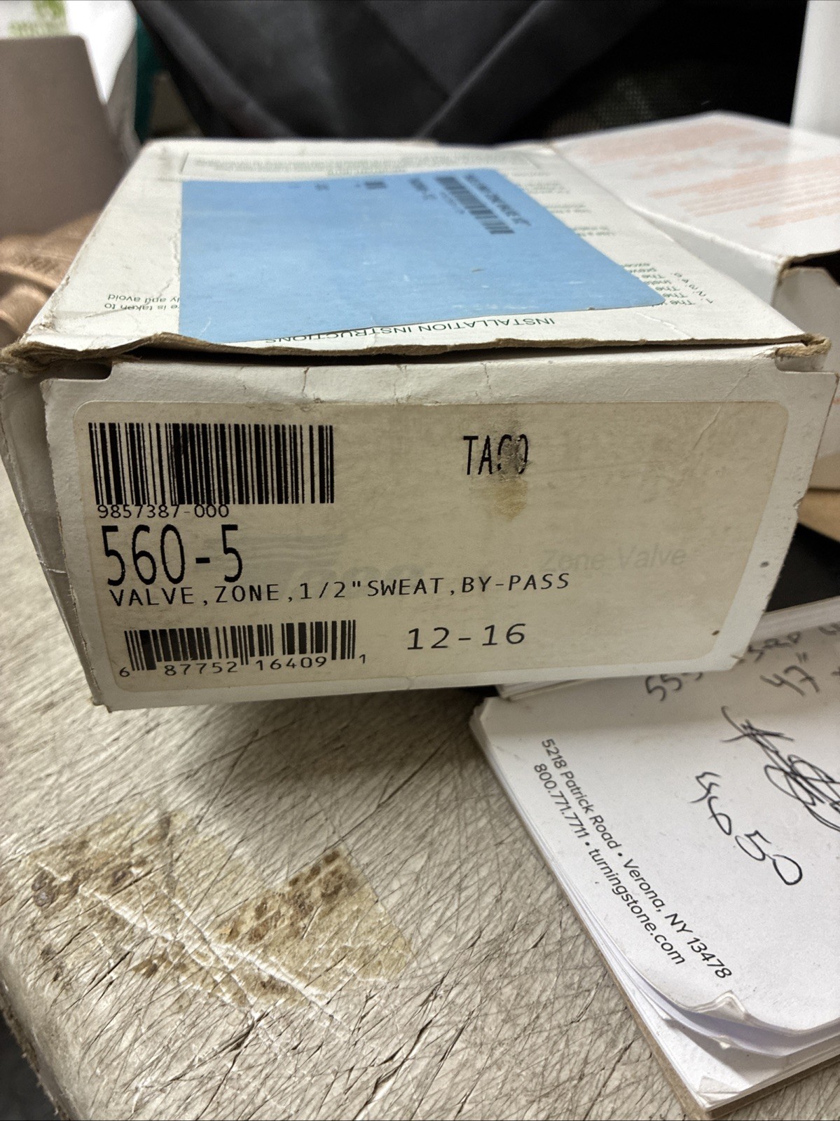 Taco 560-5 Zone Valve 2 Way 1/2″ Sweat, Bypass Gold Series