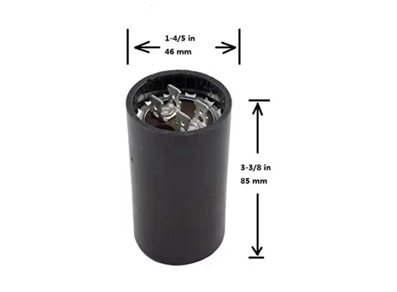 SeaKnight Motor Start Capacitor 340-408uF 250VAC 1.0-1.5A 1-4/5in x 3-3/8in