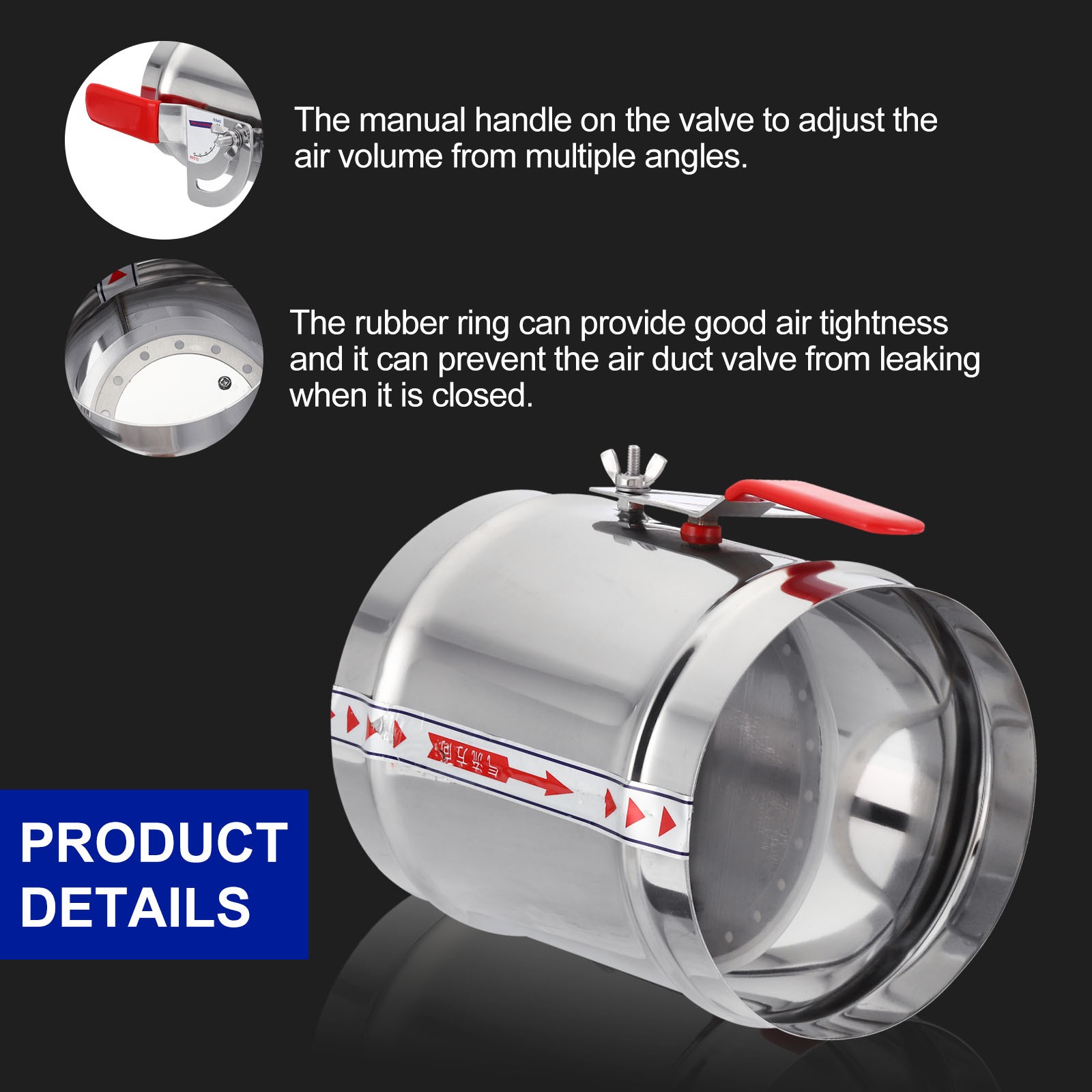 HVAC Duct Manual Volume Backdraft Damper 6″ Airflow Ducting Branch Vent Damper
