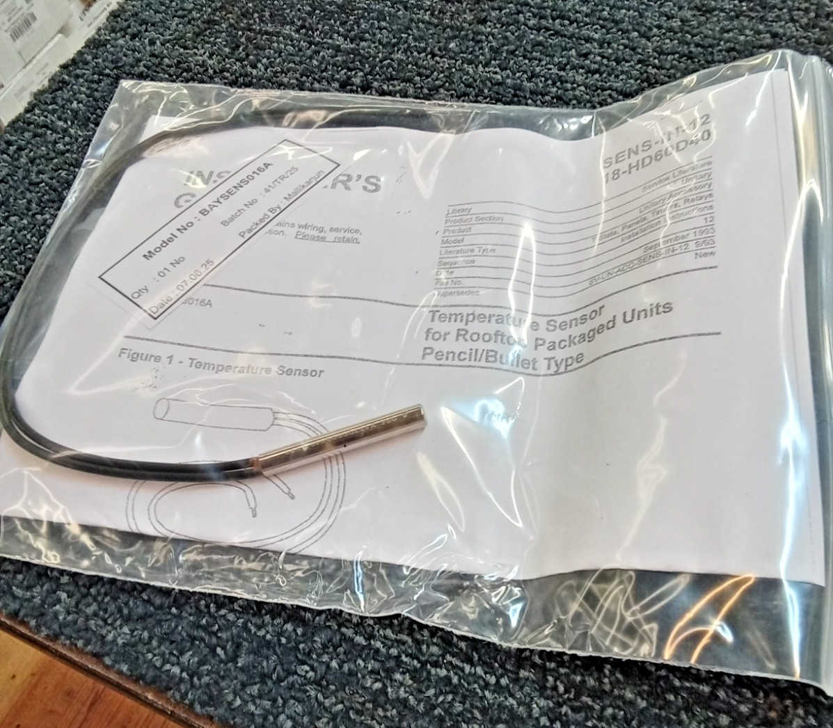 Trane Thermistor Air Temperature Sensor OEM 10K Ohm BAYSENS016A New