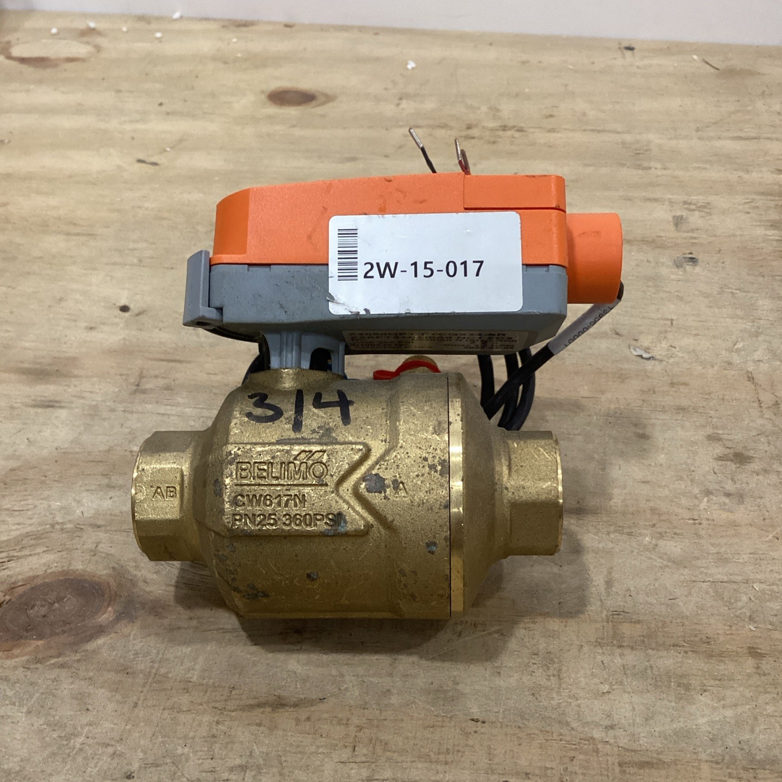 Belimo CQX24-SR 24V Modulating Valve Actuator with 3/4″ Brass Control Ball Valve