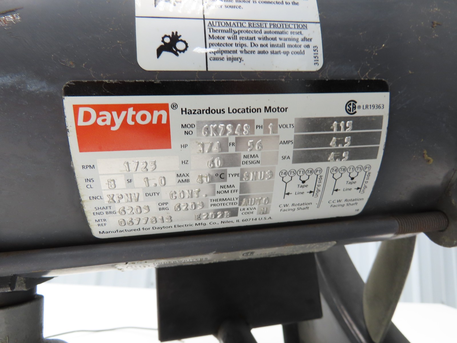 Dayton 3XK37 16″ Exhaust Fan 1/4Hp 1725rpm 115V 1PH Haz Loc Motor 20″Sq Frame