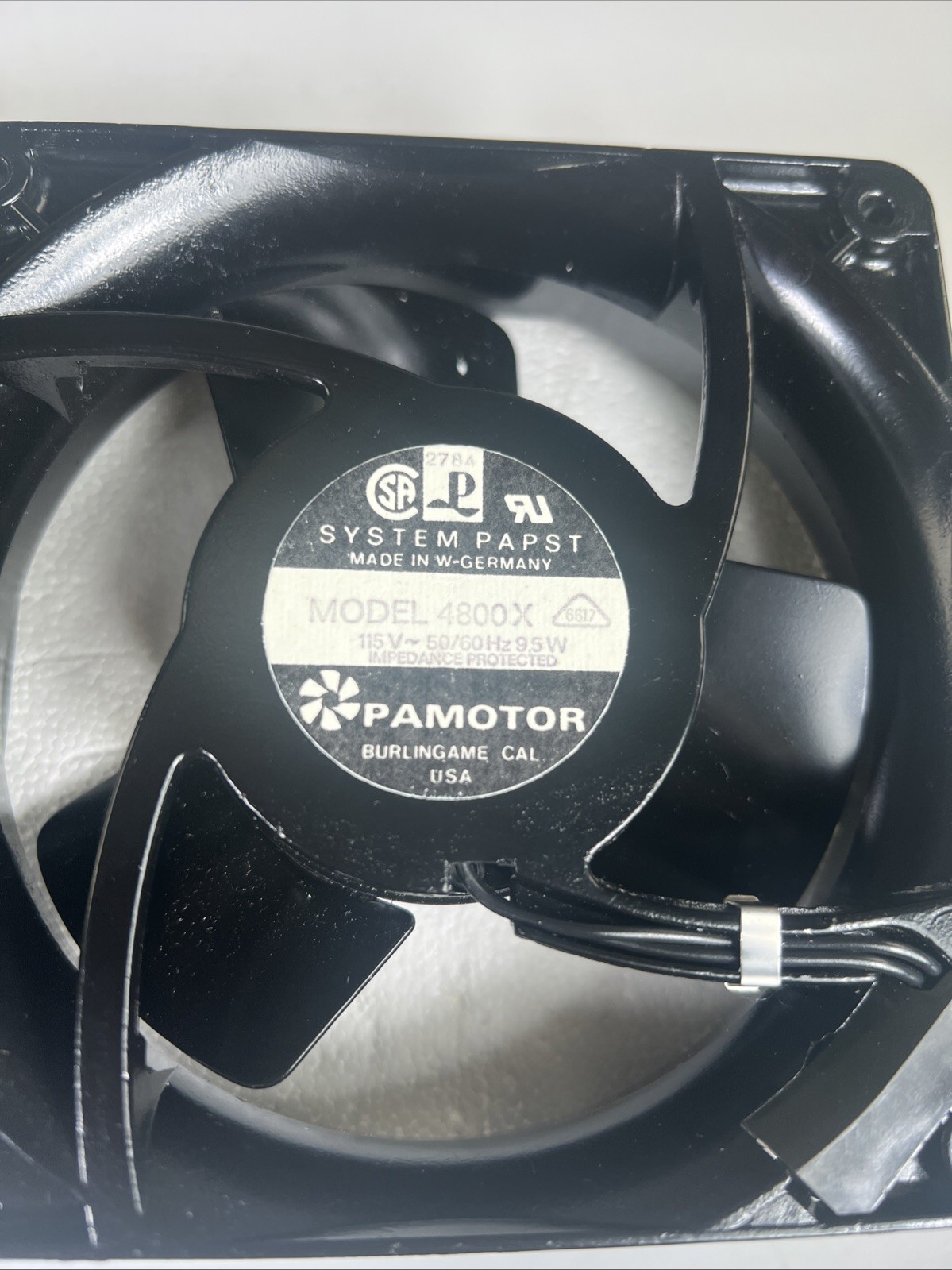 PAMOTOR System Papst Fan/Blower Model 4800X 115V~50/60Hz 9.5W NOS