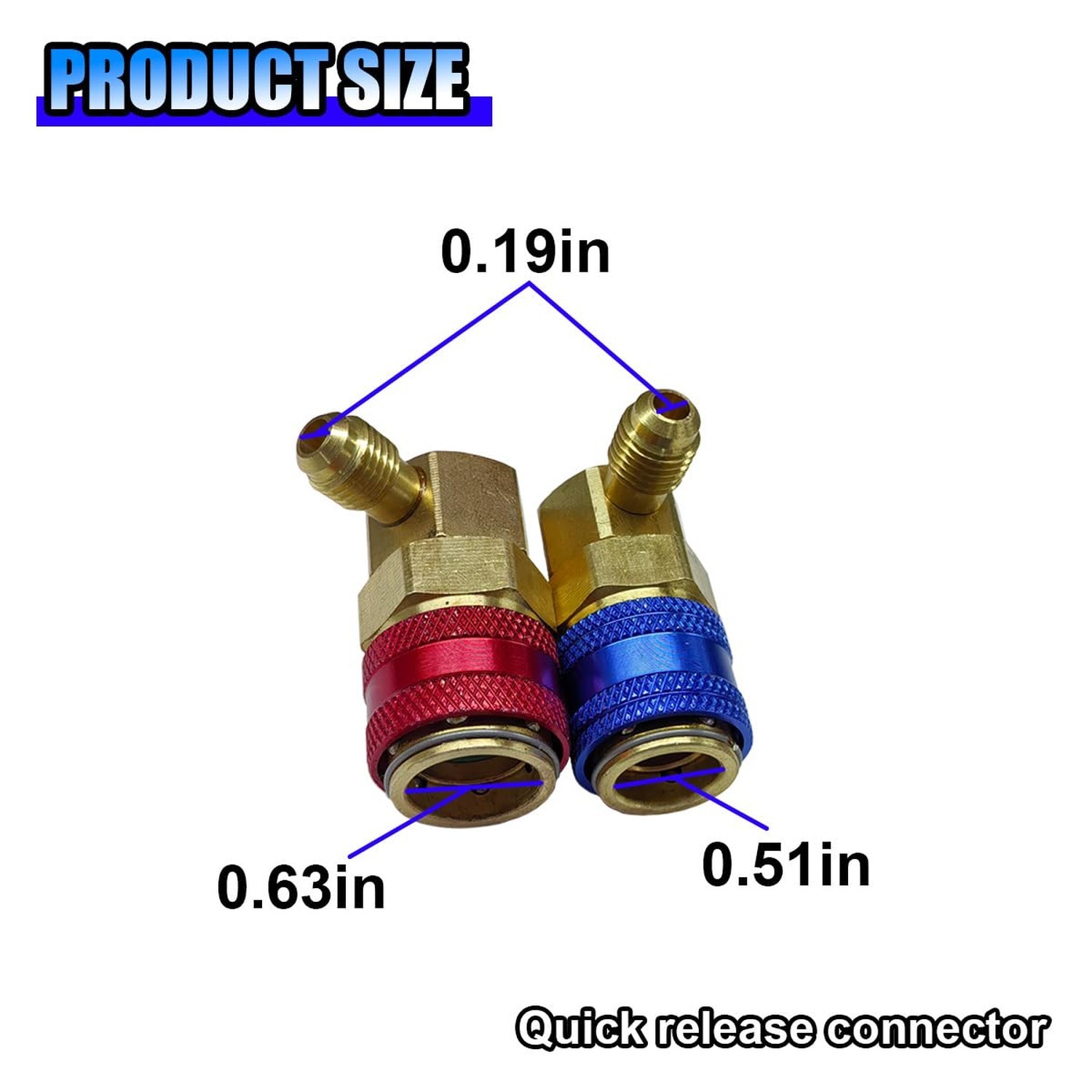 AC R134a Quick Coupler Adapter, 90 Degree Angle High Low Connector Kit with 1…