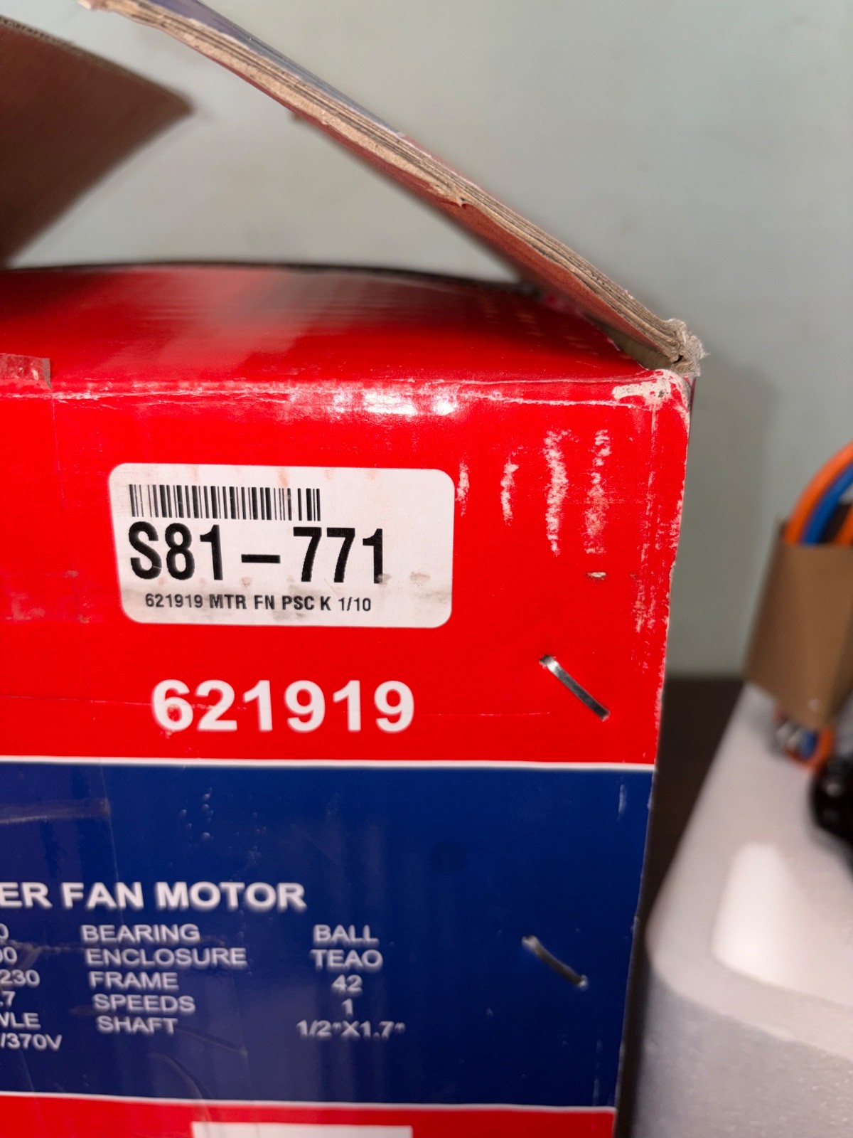 NEW PARTNERS CHOICE 621919 CONDENSER FAN MOTOR. S4