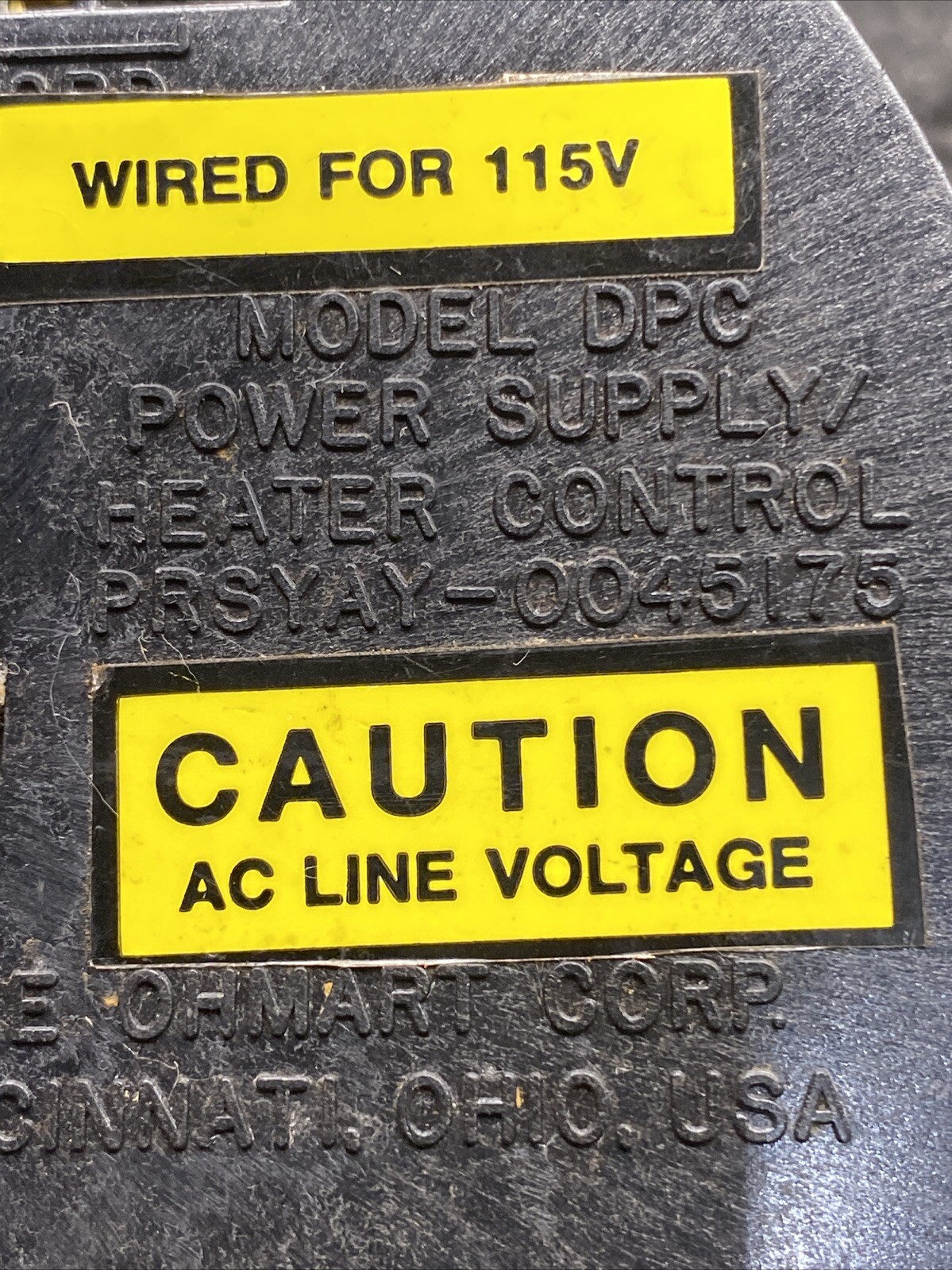 Used Ohmart PRSYAY-0045175 DPC Power Supply/heater Control 115v-ac