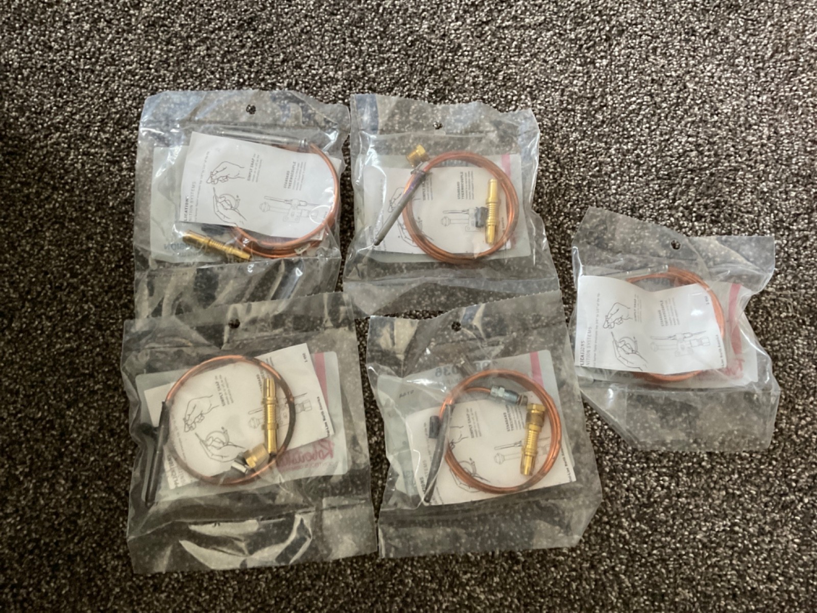 Lot of 5 new Robertshaw 36″ universal snap fit thermocouple 1980-036