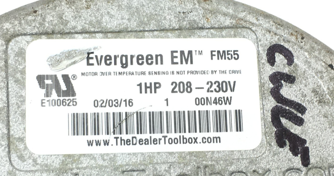 Genteq Evergreen EM FM55 Module Only 1HP 208/230V CW Lead End used #J066