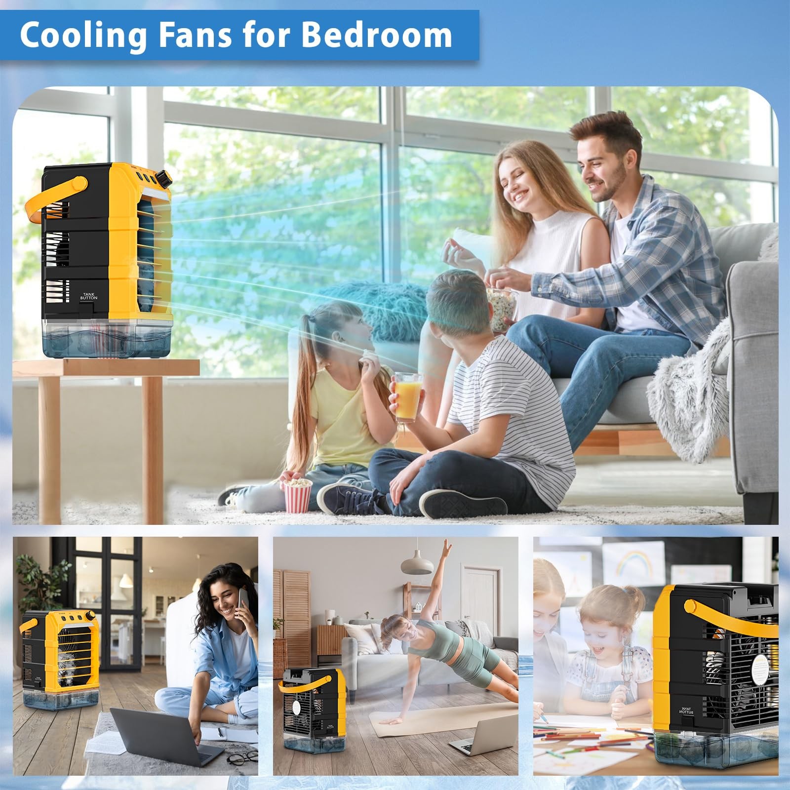 Uniqwamo Misting Fan Portable Compatible For Dewalt 20V/60V Batteryno Battery